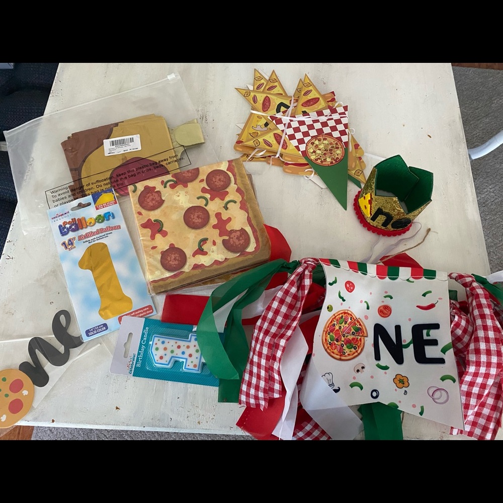 1st Birthday Pizza Theme Items